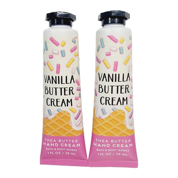 2 VANILLA BUTTERCREAM Bath & Body Works 1oz each Shea Butter Hand Cream Set NEW - Picture 1 of 6